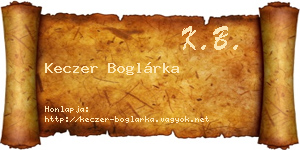 Keczer Boglárka névjegykártya